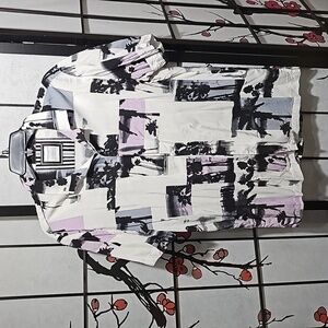 Denim Flower Tropical Vice‎ City Summer Button Shirt Size Small